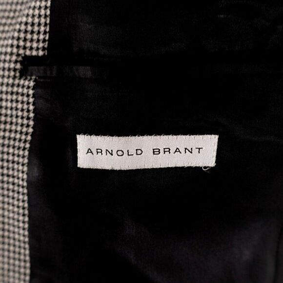 Arnold‎ Brant Thick 100% Cashmere Houndstooth Black White 3 Button Blazer 38S - Picture 9 of 12